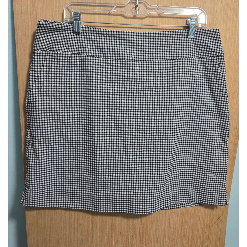 S.C.&CO. Womens Black White Gingham Checkered Skort Size 16 Mini Skirt Shorts